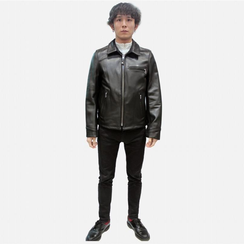 【正規代理店】 Schott ショット 103US TRUCKER JACKET レザージャケット メンズ トラッカージャケット 本革 XS/S/M/L/LL ブラック 7209 7823150025｜kawanotajimaya｜02