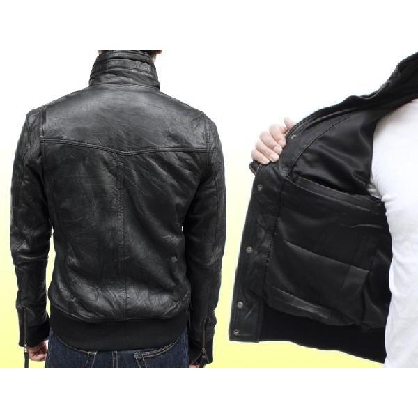 レザージャケット メンズ ライダースジャケット スタンドカラー