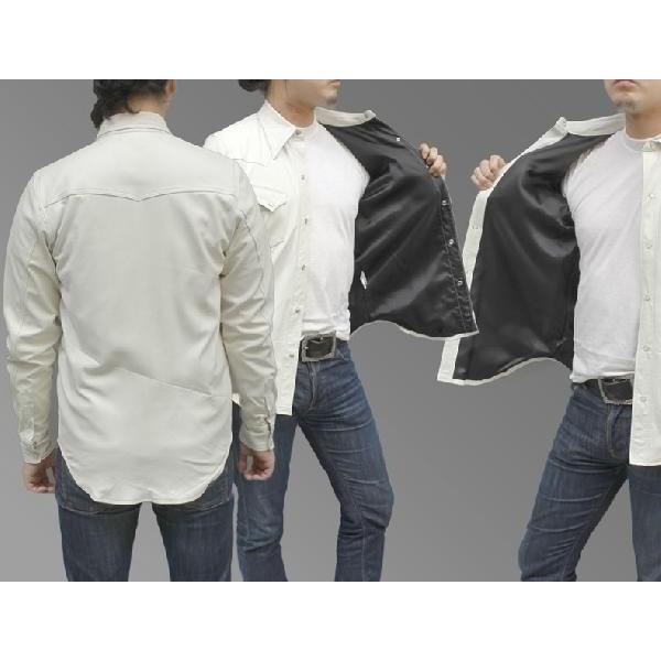 レザーシャツ メンズ 長袖シャツ 革ジャン ディアスキン 本革 7965
