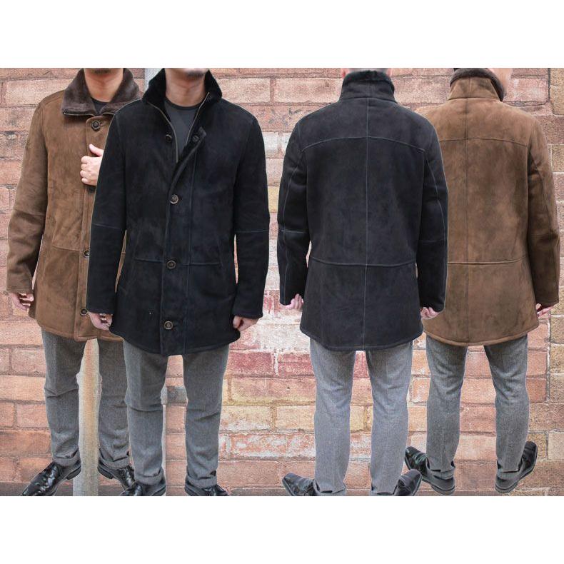 信頼のブランド有名メーカー ムートンジャケット メンズ ダブル