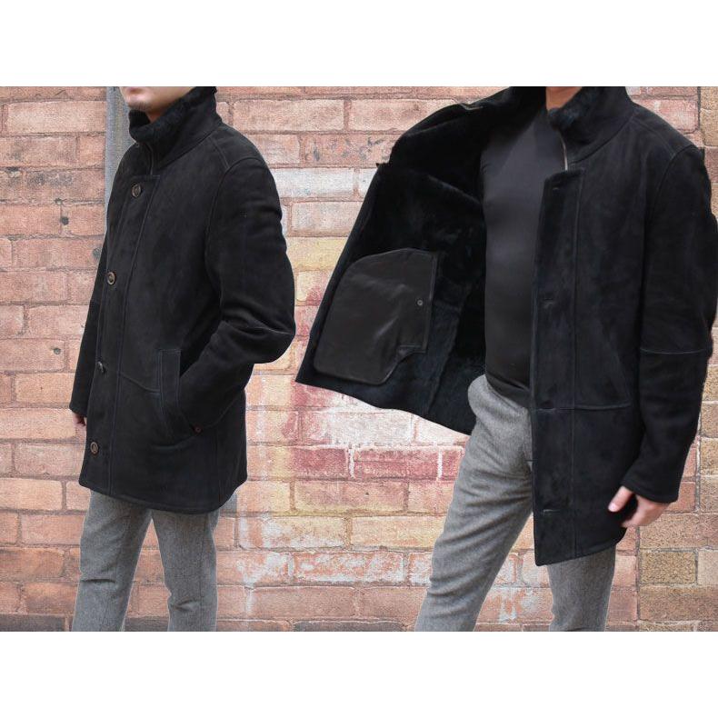 信頼のブランド有名メーカー ムートンジャケット メンズ ダブル