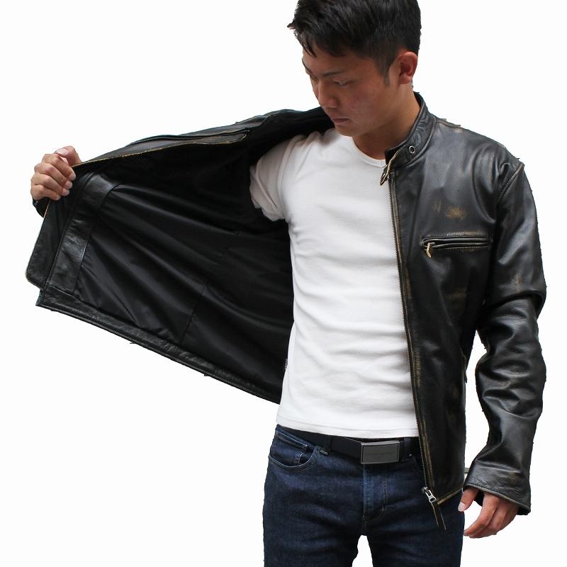 Mo-LAWS シングルライダースジャケット メンズ 革ジャン 水牛革 Mo-LAWS シングルライダースジャケット メンズ 革ジャン 水牛革