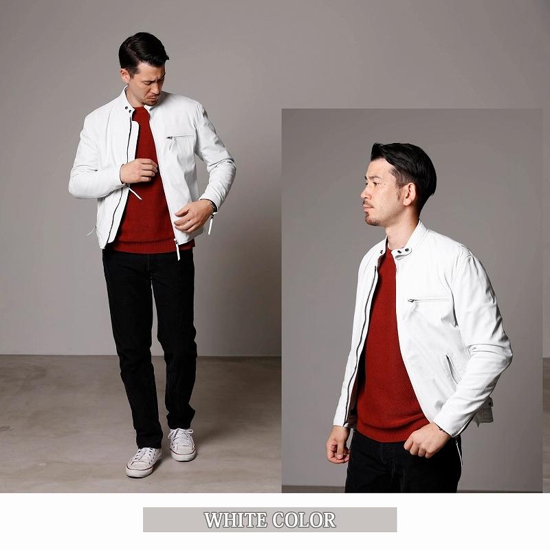 本革 ラムレザー】ライダースジャケット メンズ 柔らかい着心地の革