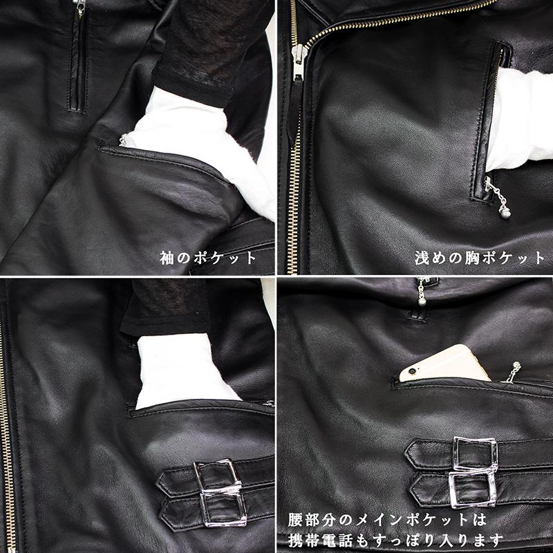 Mo-LAWS ダブルライダースジャケット UK ラムレザー 本革 革ジャン