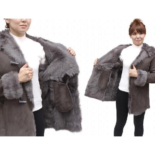 ムートンコート レディース トスカーナ ダッフルコート フード