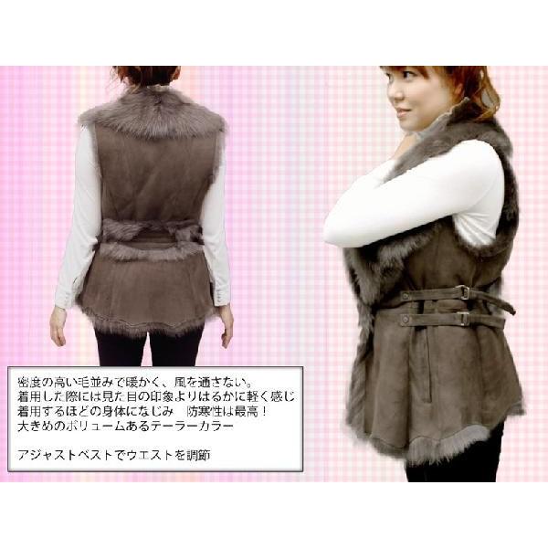 ムートンベスト レディース トスカーナ ダブルフェイス 本革 MO4111