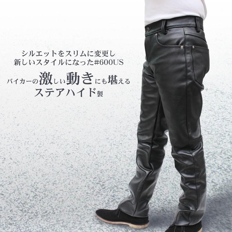 【正規代理店】Schott ショット 600US LEATHER PANTS NEW FIT レザーパンツ メンズ カウステアハイド 牛革パンツ  7449 裾上げテープ付き