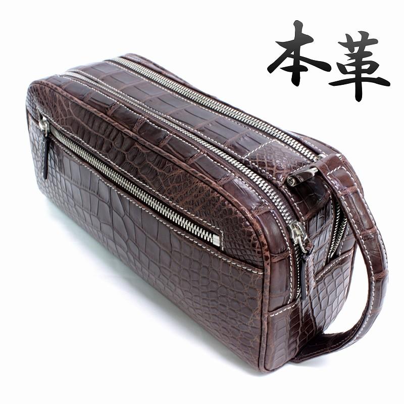 クロコダイル メンズ 本革 セカンドバッグ ハンドバッグ tb68の画像