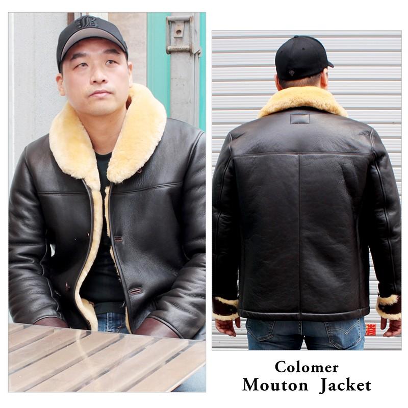 Y2LEATHER 本革 コロメール ムートンジャケット メンズ シープスキン