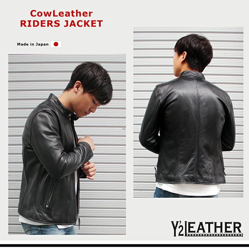 日本製 シングルライダースジャケット メンズ Y2LEATHER カウ 日本製 シングルライダースジャケット メンズ Y2LEATHER カウ