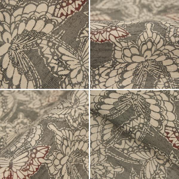 蝶々の模様 松煙染 型絵染 全通名古屋帯【未着用品】 : かわの屋