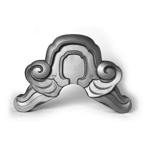 覆輪角張 7寸又 いぶし 鬼瓦 淡路瓦 : 日之出工業株式会社