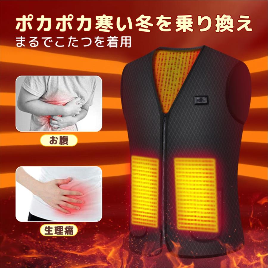 即納☆【7枚内蔵】＼防寒対策 ☆バッテリー付き／電熱ベスト 20000mAh