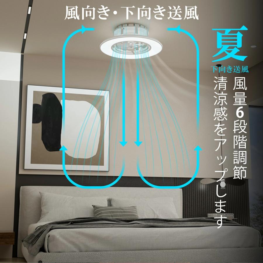 シーリングファンライト 首振り led 導光板 12畳 4500lm 静音 調光調色 