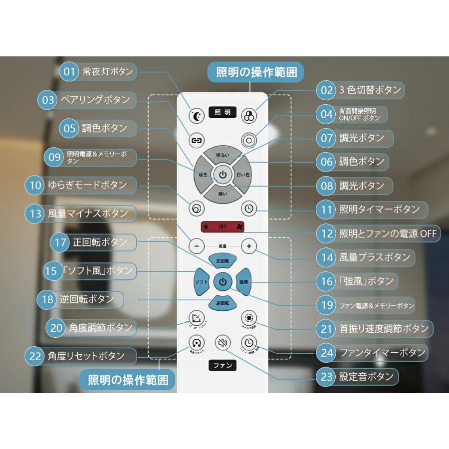 シーリングファンライト 首振り led 導光板 12畳 4500lm 静音 調光調色 