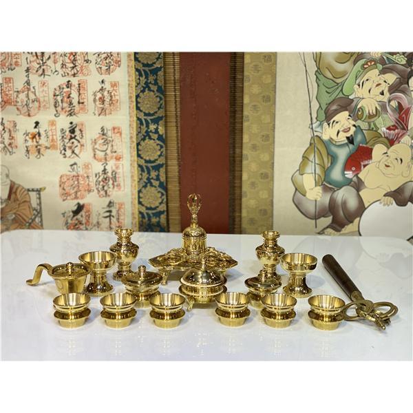 密教 法具 前具◇金剛鈴/金剛盤 五鈷杵三鈷杵独鈷杵火舎香炉一面器六器