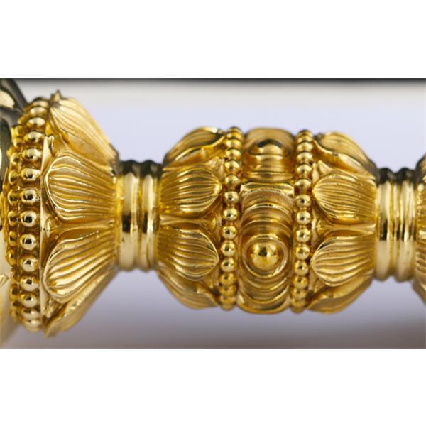 唐密真言宗 五鈷杵 大々型 砂張り響銅製 鋤彫仕様 密教法具 仏教