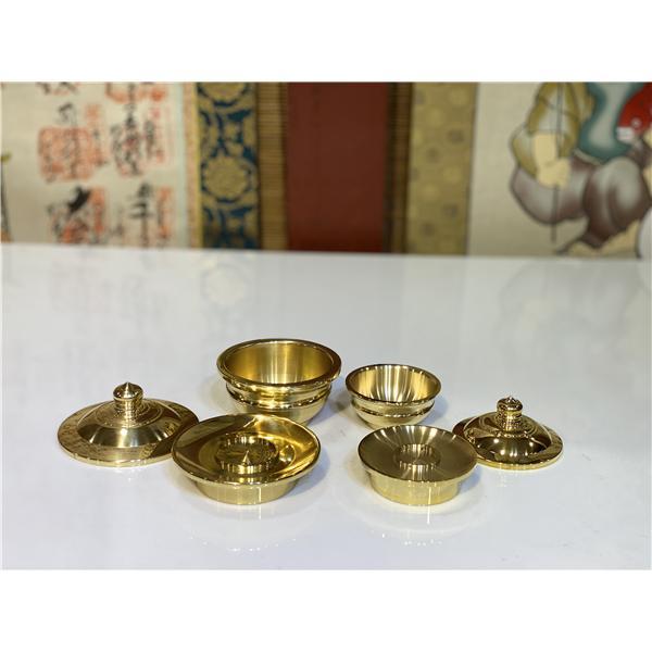 密教 法具 佳品 真鍮製 洒水器、塗香器二器セット 密教法具 大々型