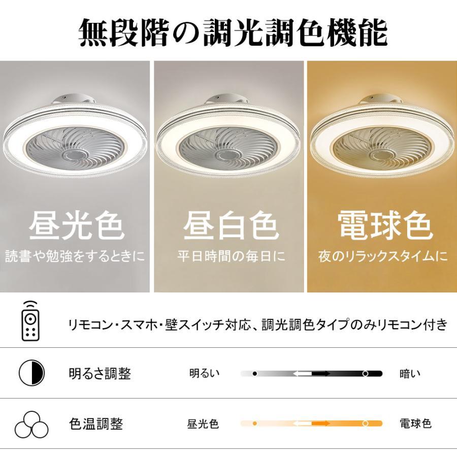 LED シーリングファンライト 6~8畳 ファン付き　無段階調光調色 シーリングファンライト シーリングファン LED リモコン 6畳 8畳 調光