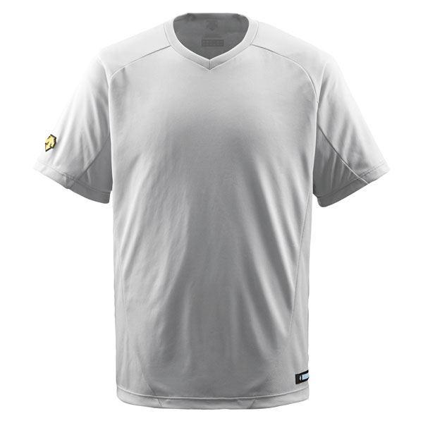 柔らかな質感の ベースボールシャツ（Vネック） デサント（DESCENTE） （野球） M シルバー DB202 ウエア