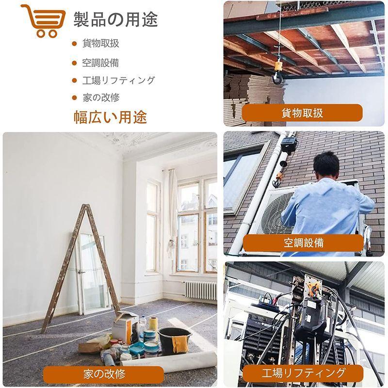 NEWTRY 電動ウインチ ホイスト 小型クレーン 巻き上げ機 吊り上げ能力 ...