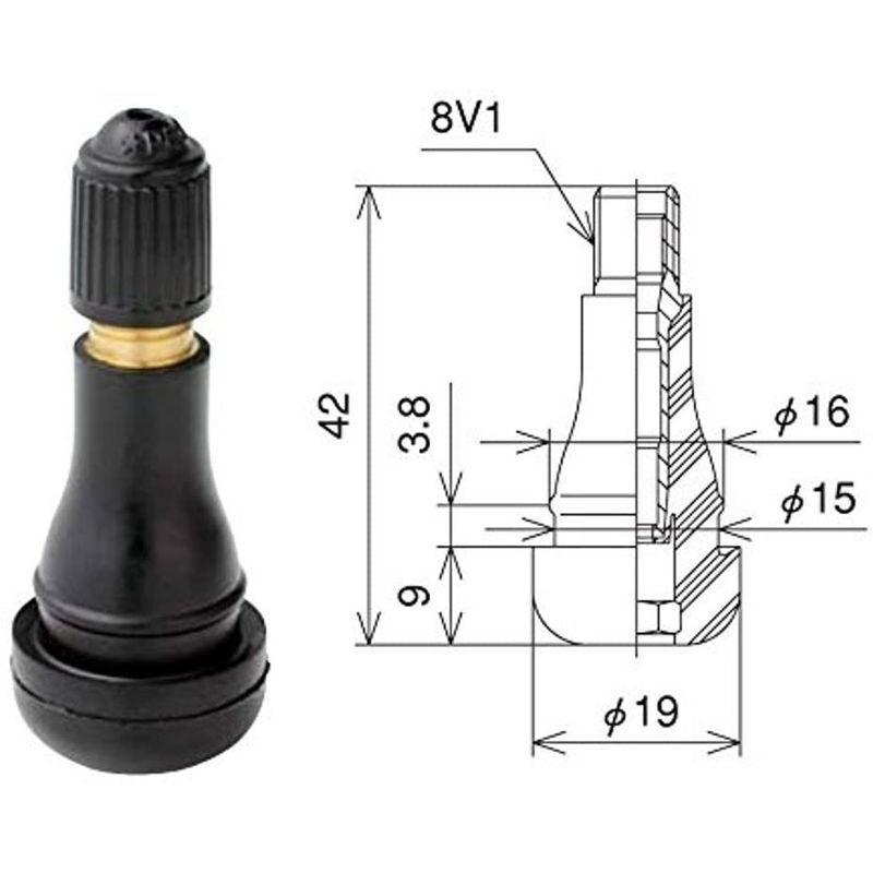 太平洋工業 チューブレスタイヤゴムバルブ 4個セット TR413CL パッキン付き 太平洋パシフィック TR-413 チューブレスタイヤ用ス|kawase-shop|03