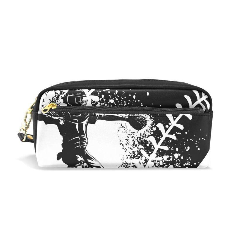 Samau ペンケース 筆箱 おしゃれ 野球 ボール柄 白黒 大容量 ペンポーチ 革 スリム 高校生 中学生 小学生 女の子 男の子 化粧ポ 河瀬商店 通販 Yahoo ショッピング