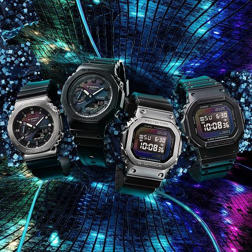 CASIO G-SHOCK 腕時計 スケルトン　レインボーミラー　DW-5600 G-SHOCK カシオ DW-5600RW-1JF メンズ 腕時計 レインボー 耐衝撃 20