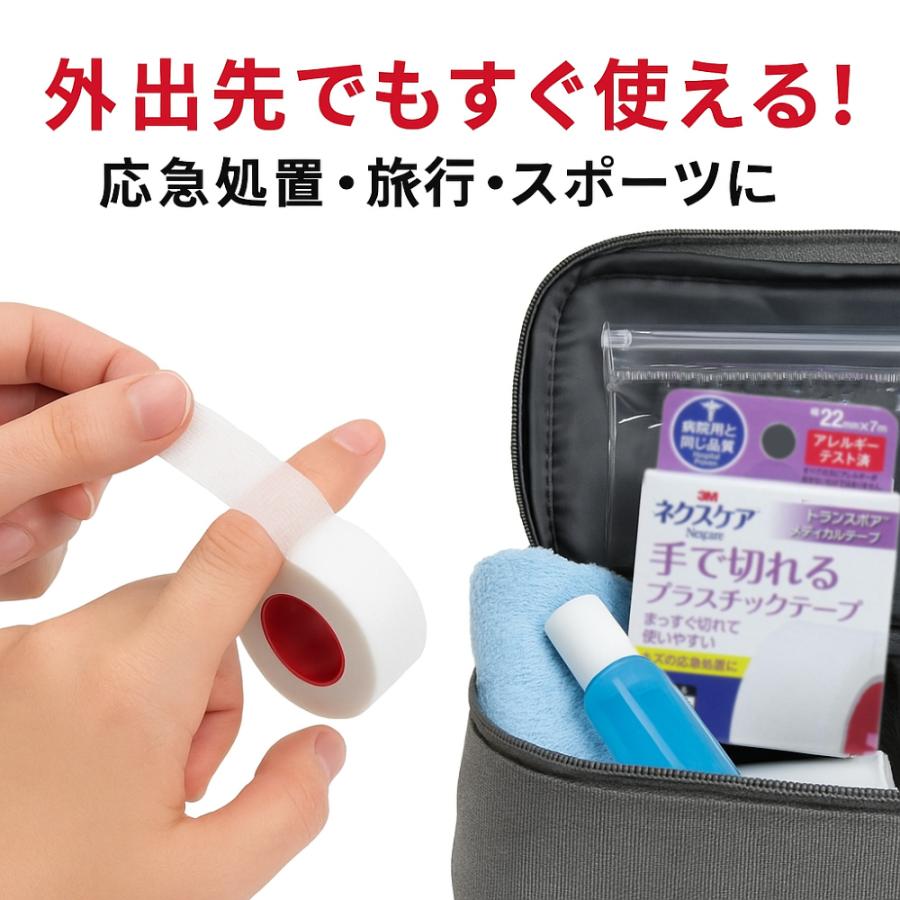 ネクスケア 3M 手で切れるプラスチックテープ 22mm×7m トランスポア