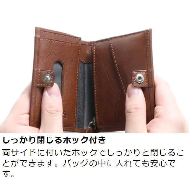 革職人 LEATHER FACTORY 二つ折り財布 メンズ 本革 日本製 パスケース