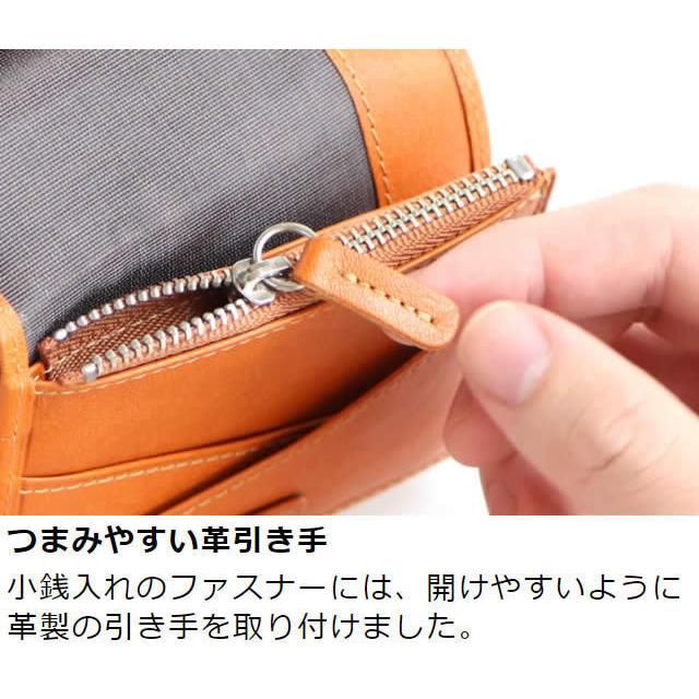 革職人 LEATHER FACTORY 二つ折り財布メンズ 本革 定期入れ付き