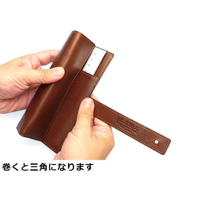 ロールペンケース 革 ペンケース 万年筆 栃木レザー 革職人 delta