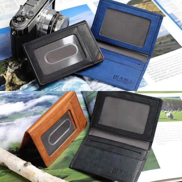 革職人 LEATHER FACTORY パスケース 定期入れ 二つ折り 窓付き メンズ