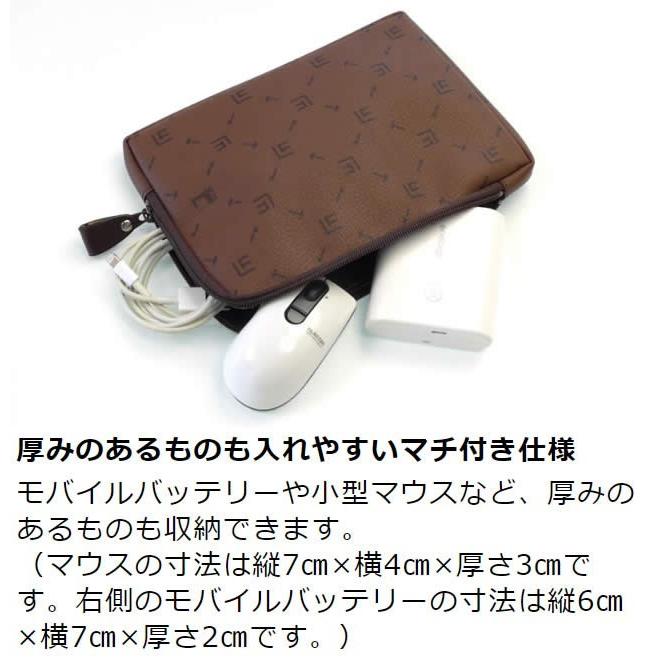 モバイルアクセサリーポーチ メンズ レディース 日本製 ファスナー ケーブル収納 バッテリー収納 革職人 Signature シグネチャー |  | 08