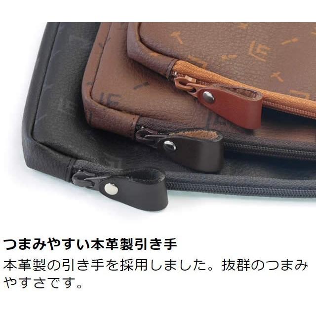 モバイルアクセサリーポーチ メンズ レディース 日本製 ファスナー ケーブル収納 バッテリー収納 革職人 Signature シグネチャー |  | 11