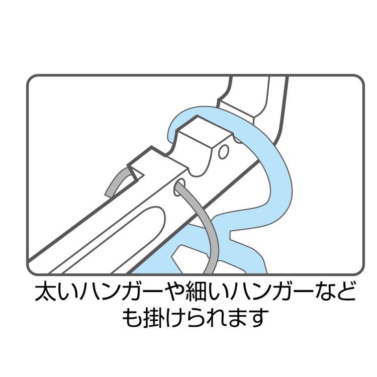 部屋干し 鴨居フック 洗濯フック クロスフック 2個組 ポール付 ホワイト HOS 洗濯用品｜kawataki1912｜05