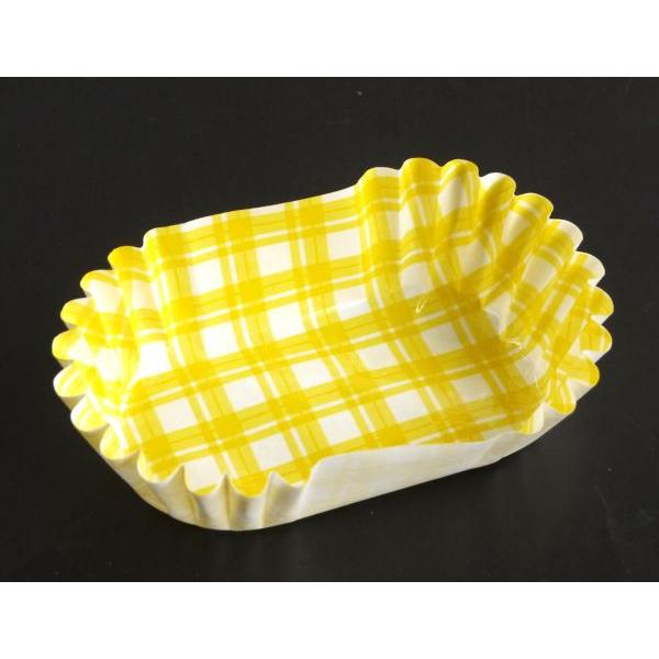 おかずカップ 厚いカラフルカップ チェック柄 小判特大(底面3.5×7×高さ