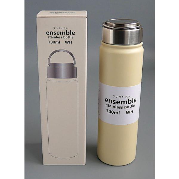 ステンレスボトル アンサンブル ホワイト 容量700ml : 100円雑貨