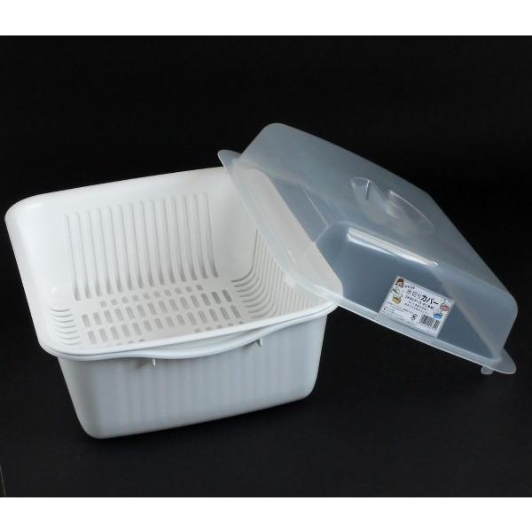水切りケース 35×29×高さ12cm マットホワイト : 100円雑貨