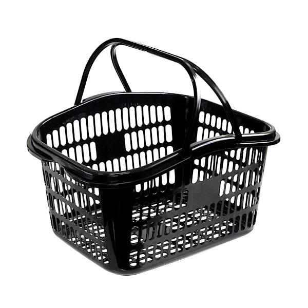 バスケット 持ち手付 38．8×31．7×高さ21．9cm ブラック