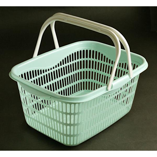 バスケット 持ち手付 46×34×高さ21.2cm ミントブルー サンテールエコバスケット|kawauchi|14
