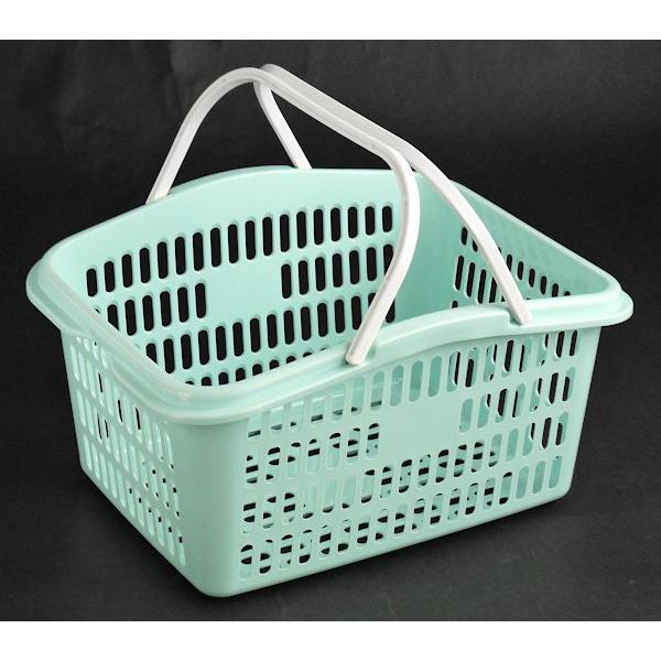 サンテール バスケット ミントブルー 36×27.5×高さ18.5cm : 100円雑貨