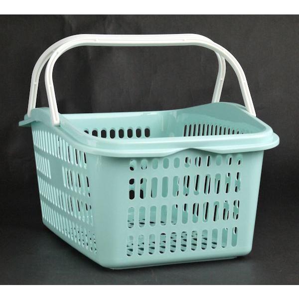 サンテール バスケット ミントブルー 36×27.5×高さ18.5cm : 100円雑貨