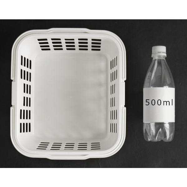 バスケット 持ち手付 直径24×27×高さ15cm モノトーン ホワイト : 100円