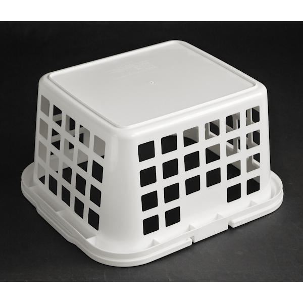 バスケット 持ち手付 直径24×27×高さ15cm モノトーン ホワイト : 100円