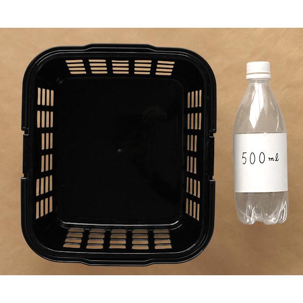 バスケット 持ち手付 直径24×27×高さ15cm モノトーン ブラック : 100円