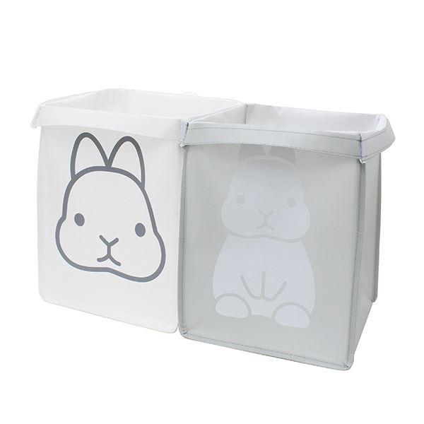 折りたたみランドリーBOX USAGI 25×25×高さ35cm ［色柄指定不可］ (100