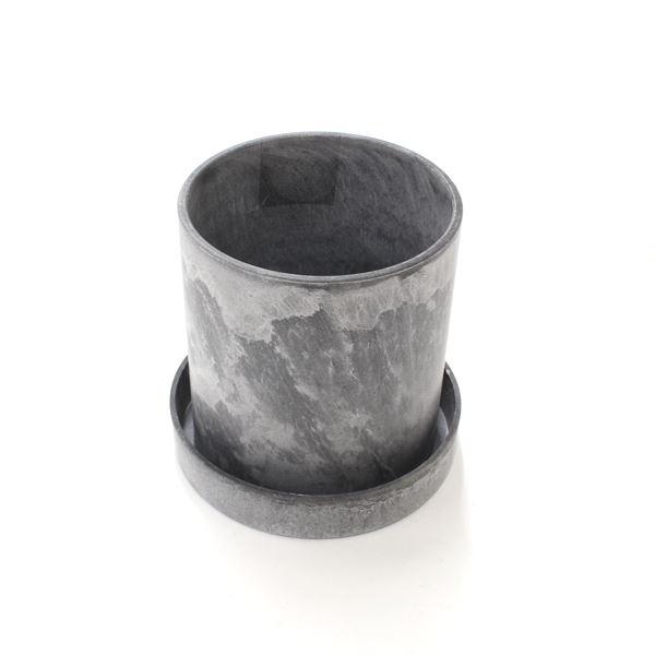 ストーン調プランター ミニ(直径6.5×高さ7cm) 受け皿付 (100円ショップ