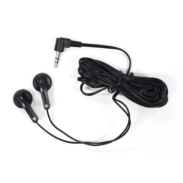 ステレオイヤホン 両耳タイプ L型3.5mmプラグ 3m ［色指定不可