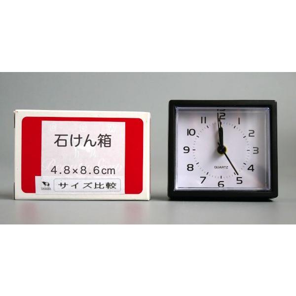 目覚まし時計 SQ-B mono 7.2×6.7×3.9cm ［色指定不可］ : 100円雑貨